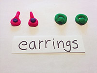 Earrings made of playdough