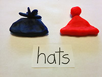 Hats made of playdough