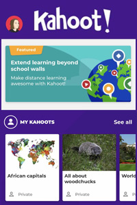 Screen shot of the Kahoot interface