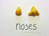 Noses made of playdough