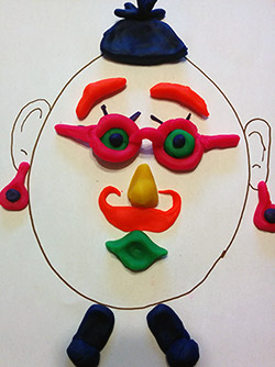 Potato Head made of playdough before