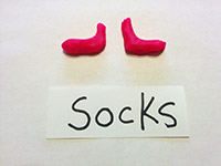 Socks made of playdough